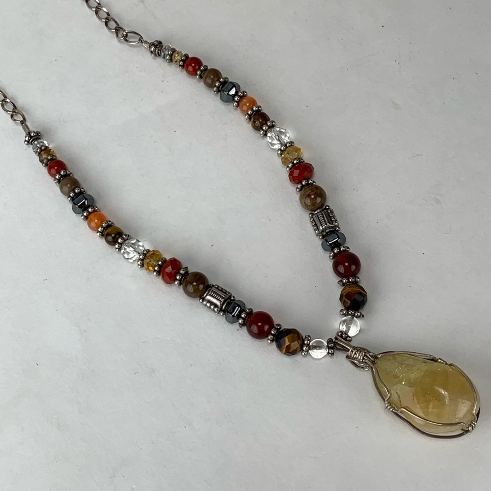 Wire Wrapped Stone Necklace - Picture 5 of 6